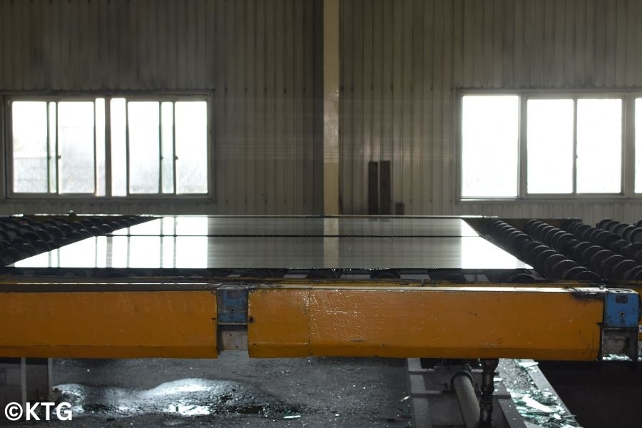 Glass sheet at the Taean glass factory in north Korea Tour arranged by KTG Tours