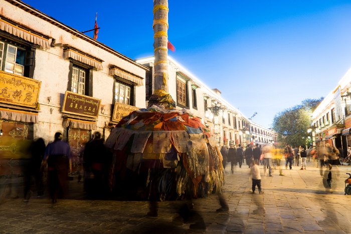 Barkhor en Lhasa en el Tibet, China