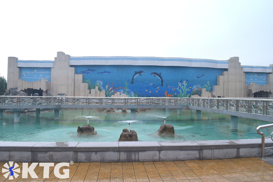 Delfinarium im Zoo von Pjöngjang. Der Korea Zentral-Zoo ist ein großartiger Ort, um mit Kindern in Kontakt zu treten. Entdecken Sie die DVRK mit KTG Tours