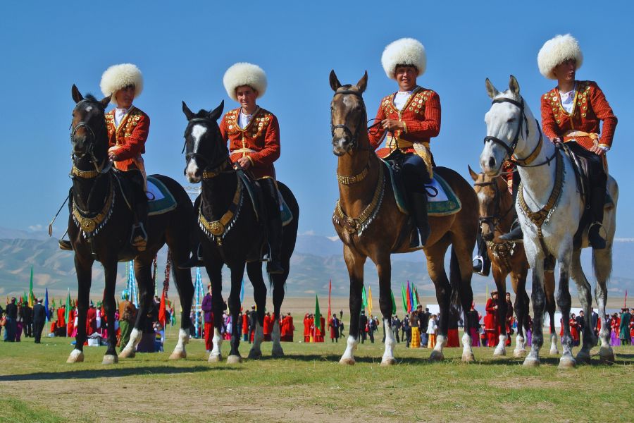 Akhal Teke Horses in Ashgabat, Turkmenistan