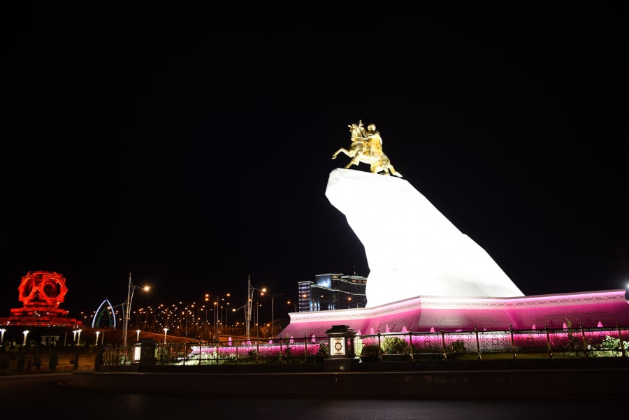 Arkadag Monument in Ashgabat, capital of Turkmenistan