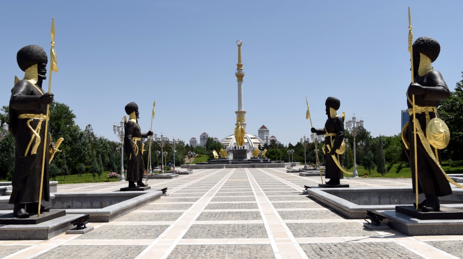 Independence monument in Ashgabat capital of Turkmenistan. Tours with KTG