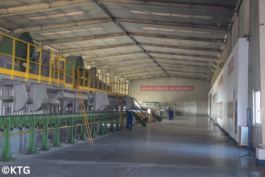 Production line at the Tae'an Glass Factory in Nampo, North Korea (DPRK)