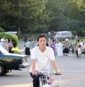 Cyclist in North Korea