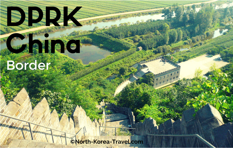 View of the Great Wall and DPRK in Dandong, China