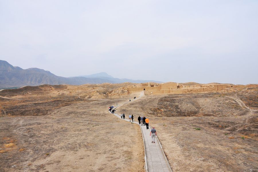 Hike to Nissa fortress, a UNESCO World Heritage site, near Ashgabat in Turkmenistan