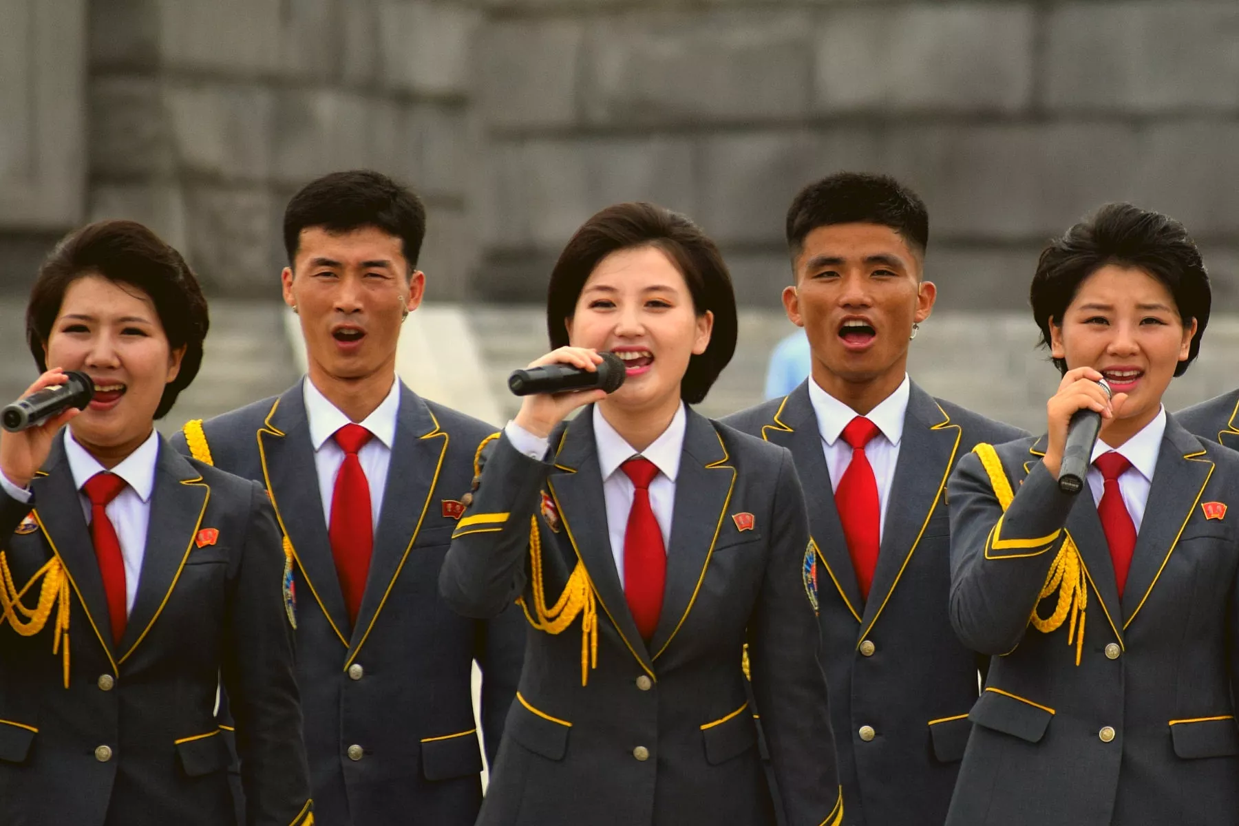 Concert in Pyongyang in North Korea by the Party Foundation Monument on 15 August, Liberation Day from Japan. KTG tours