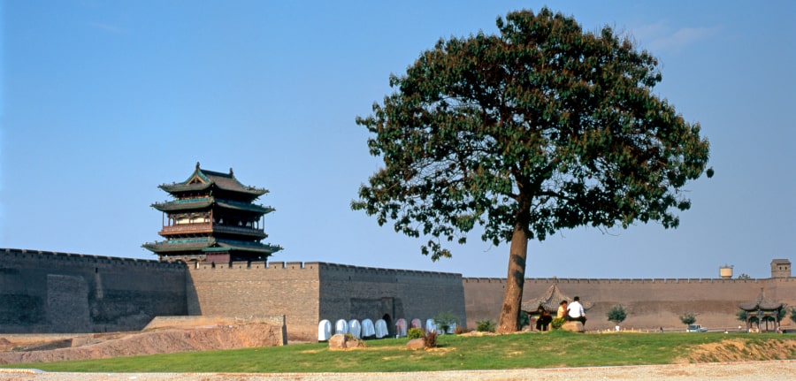 Muralla de la antigua ciudad china de Pingyao en la provincia de Shanxi en China. Viaje a Pingyao con nosotros