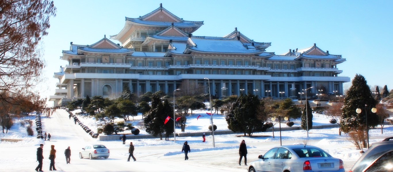Winter in North Korea - the Grand People's Study House seen in late December