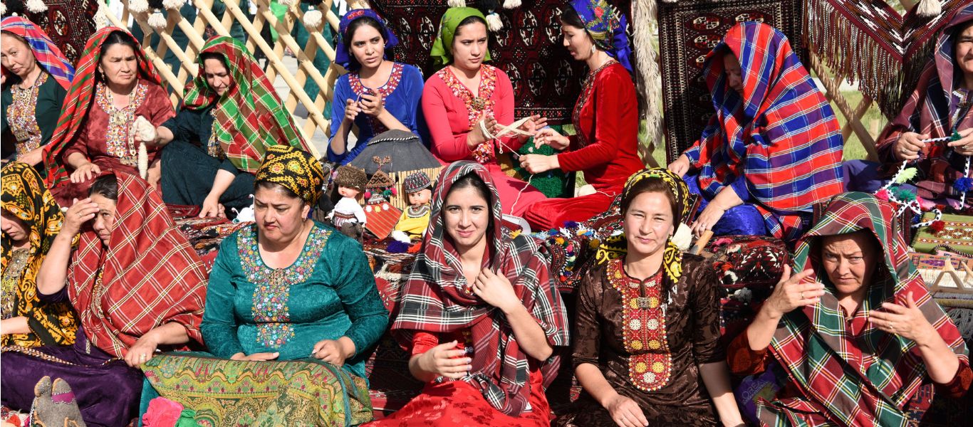 Turkmen women in west Turkmenistan